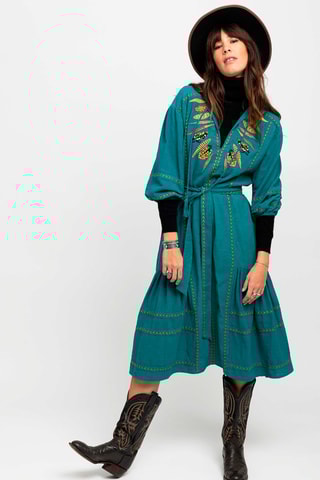 Lange Jurk Groen en Geel