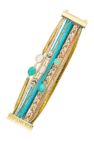 Manchetarmband Turquoise en Goudkleurig