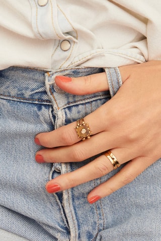 Ring - Verguld Messing en Sierstenen