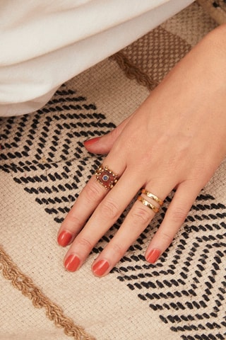 Ring - Verguld Messing en Sierstenen