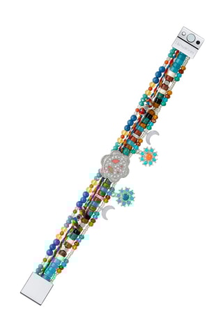 Manchetarmband Kwarts, hematieten, turkooizen tijgerogen en agaten