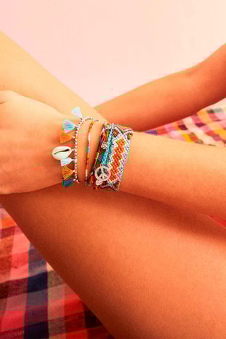 Manchetarmband Turquoise en Oranje