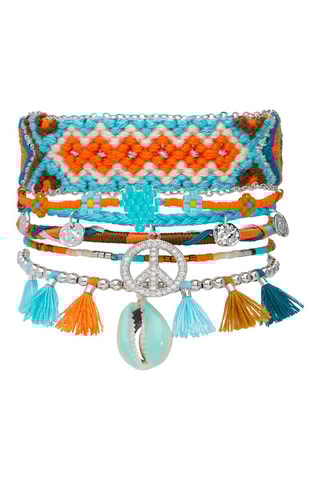 Manchetarmband Turquoise en Oranje