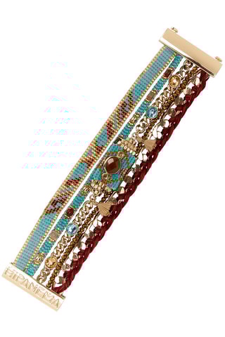 Manchetarmband Goudkleurig en Turquoise