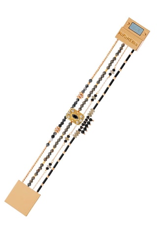 Manchetarmband Karmelia - Goudkleurig en Zwart
