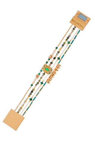 Manchetarmband Karmelia - Goudkleurig en Zwart