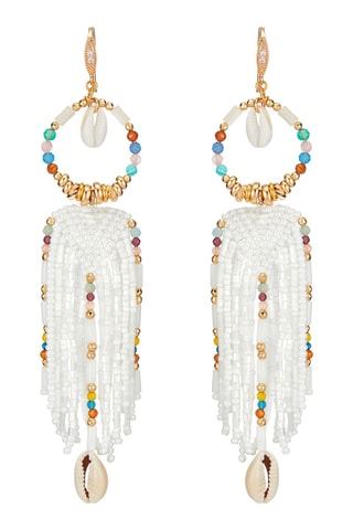 Oorbellen verguld metaal Koukaracha - Zirkonia’s, Hematieten, Amazonieten en Granaten