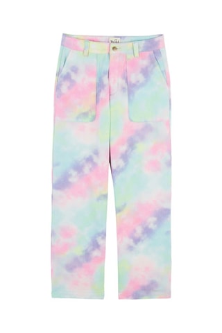 7/8 Wijde Jeans Tie and Dye Hoge Taille Henry - Hemelsblauw