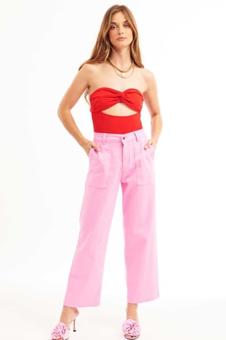 7/8 Wijde Jeans Hoge Taille Henry - Roze