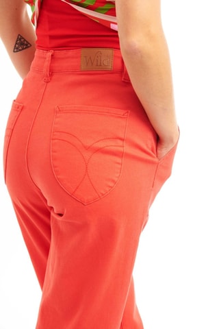 7/8 Wijde Jeans Hoge Taille Henry - Rood