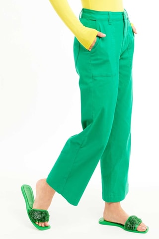 Wijde 7/8 Jeans hoge taille Henry - Donkergroen