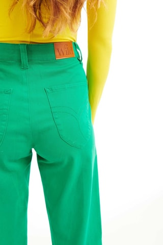 Wijde 7/8 Jeans hoge taille Henry - Donkergroen