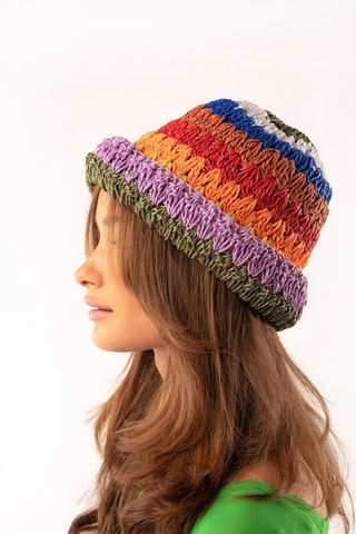 Bobhoedje Enjoy - Paars en Kaki 