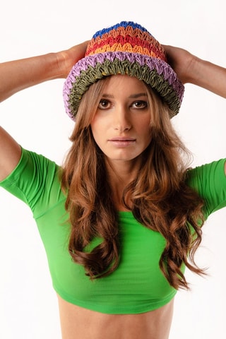 Bobhoedje Enjoy - Paars en Kaki 