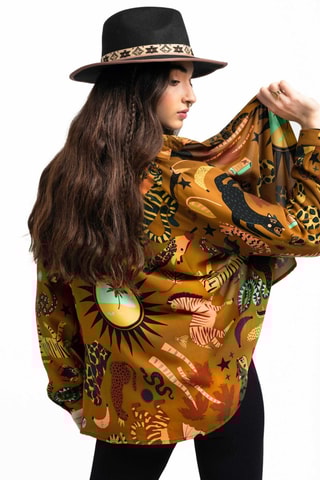 Wijde Blouse Bonaventure - Bruin