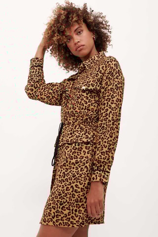 Rechte jurk Shirkan - Kaki