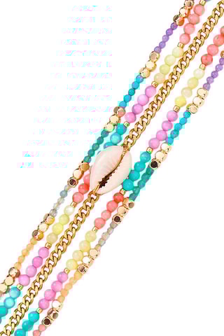 Manchetarmband - Verguld Messing Arklove - Avonturijnen, Granaten en Turkooizen 