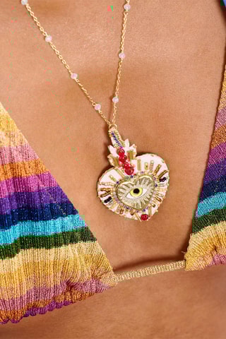 Lange Ketting Fortuna - Goudkleurig en Wit