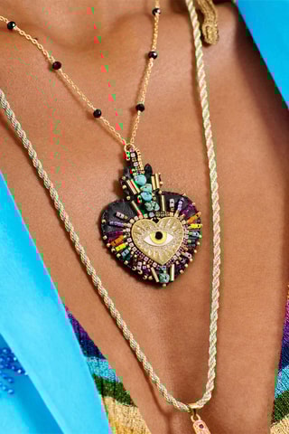 Lange Ketting Fortuna - Goudkleurig en Zwart