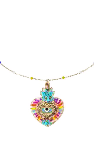 Lange Ketting Fortuna - Goudkleurig en Hemelsblauw