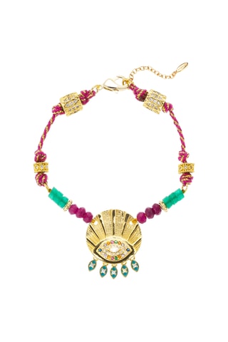 Armband Gracie - Fuchsia en Goudkleurig