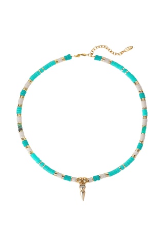 Ketting Jaipur Aqua - Goudkleurig
