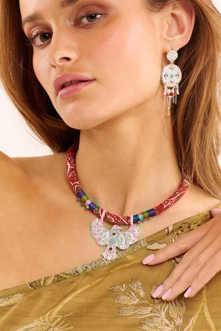 Ketting Teeby - Zilverkleurig en Rood