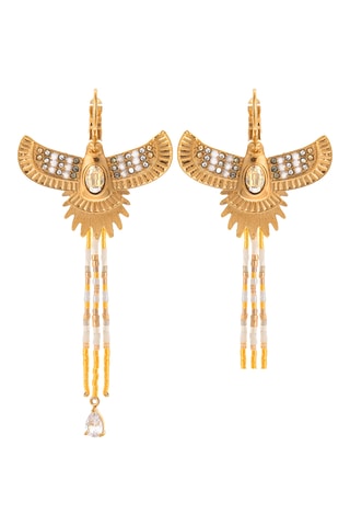 Oorbellen Teresina - Wit en Goudkleurig