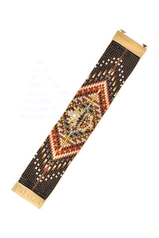 Manchetarmband Tomer - Goudkleurig en Wit