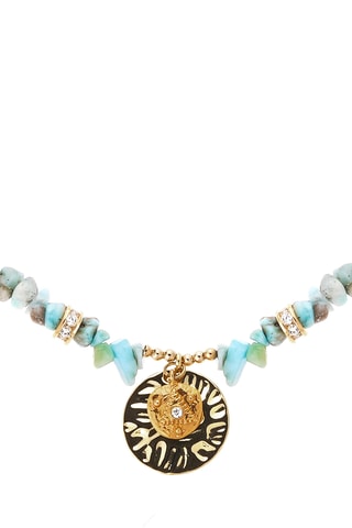 Ketting Verguld met Geelgoud Victor - Amazonieten en Zirkonia's