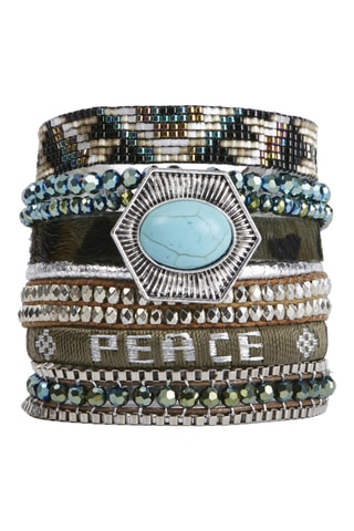 Manchetarmband Greanpeace - Kaki en Turquoise