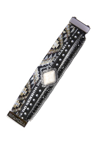 Manchetarmband Seattle - Zilverkleurig en Wit