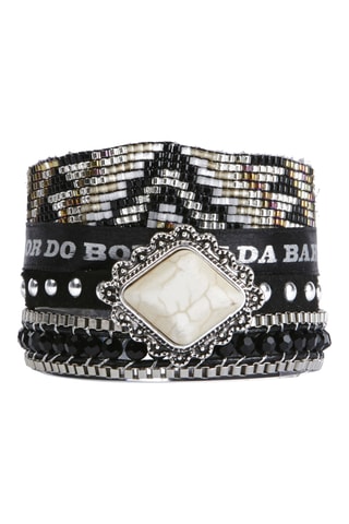 Manchetarmband Seattle - Zilverkleurig en Wit