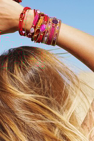 Manchetarmband Spicy - Roze & Rood