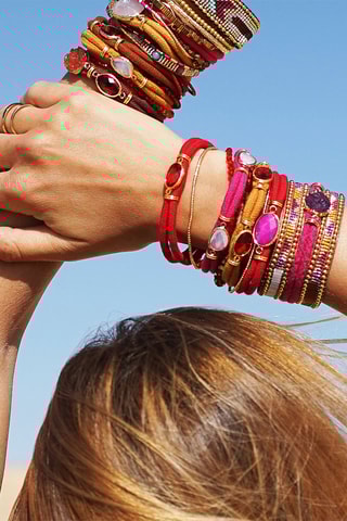 Manchetarmband Spicy - Roze & Rood