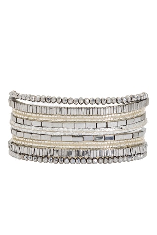 Manchetarmband Santafe - Zilverkleurig en Wit