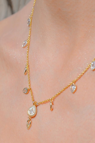 Ketting Verguld met Geelgoud Brandi - Zirkonia