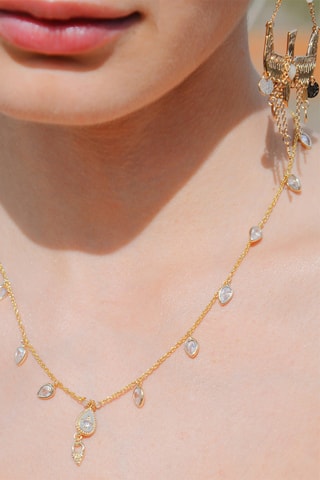 Ketting Verguld met Geelgoud Brandi - Zirkonia