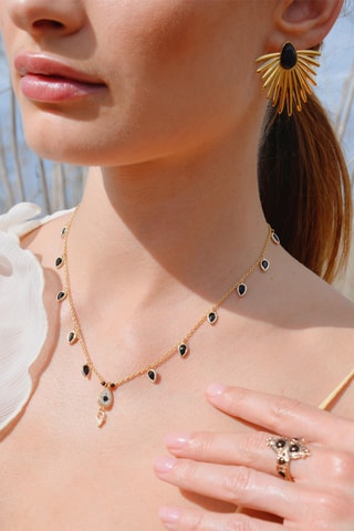 Ketting Verguld met Geelgoud Brandi - Zirkonia