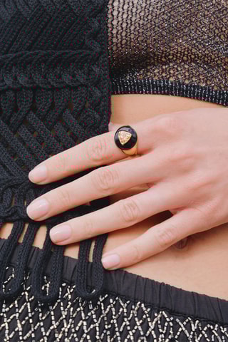 Ring Verguld met Geelgoud Chana - Zirkonia