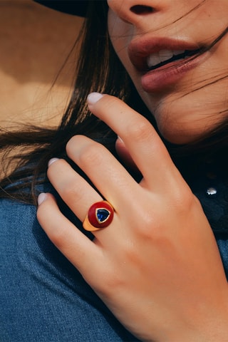 Ring Verguld met Geelgoud Chana - Zirkonia