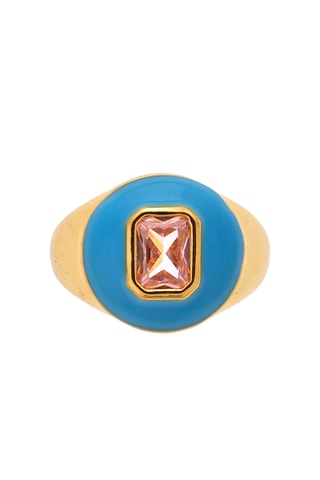 Ring Verguld met Geelgoud Chana - Zirkonia