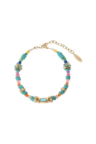 Armband Verguld met Geelgoud Doja - Zirkonia's en Turkooizen