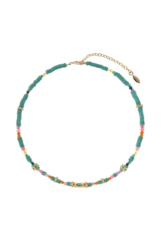 Ketting Verguld met Geelgoud Galilea - Zirkonia’s, Agaten en Turkooizen