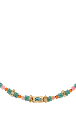 Ketting Verguld met Geelgoud Galilea - Zirkonia’s, Agaten en Turkooizen