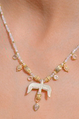 Ketting Verguld met Geelgoud Gallica - Zirkonia's en Maanstenen