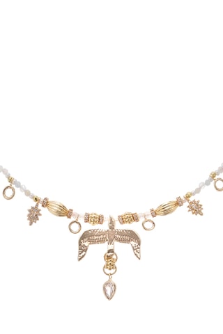 Ketting Verguld met Geelgoud Gallica - Zirkonia's en Maanstenen