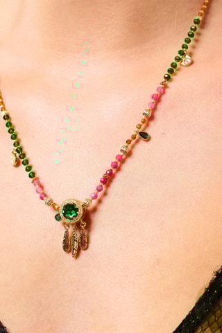 Ketting Verguld met Geelgoud Jayden - Zirkonia’s en Agaten