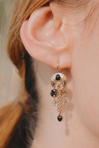 Oorbellen Verguld met Geelgoud Karala - Zirkonia's en Maanstenen