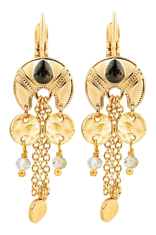 Oorbellen Verguld met Geelgoud Karala - Zirkonia's en Maanstenen